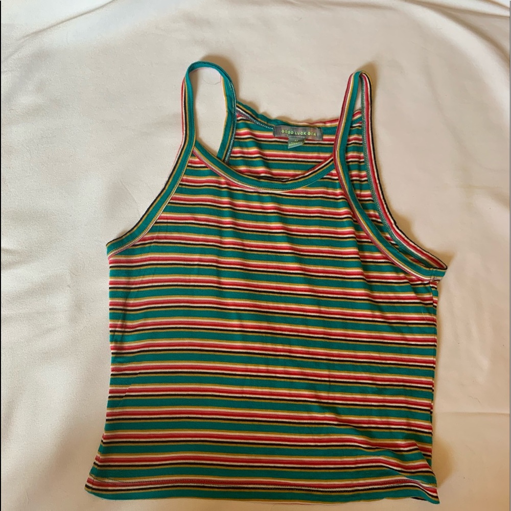 cropped striped tank top